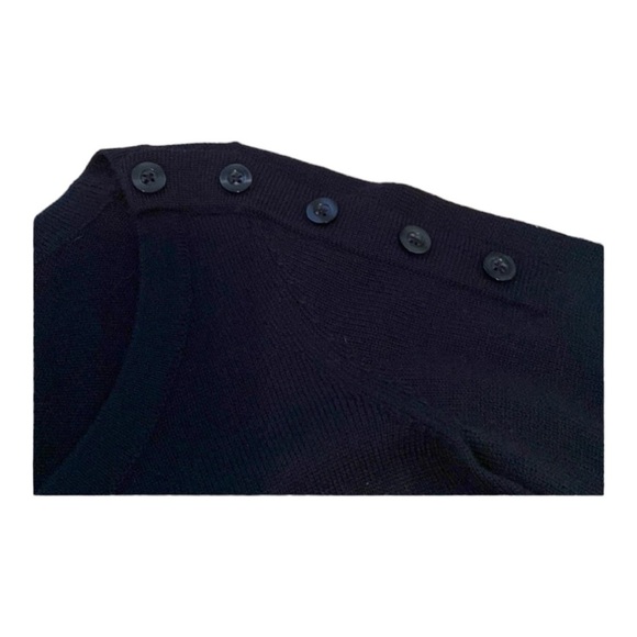 Fenn Wright Mason Navy Blue Crewneck Sweater with Buttons - Size Small - Picture 4 of 5